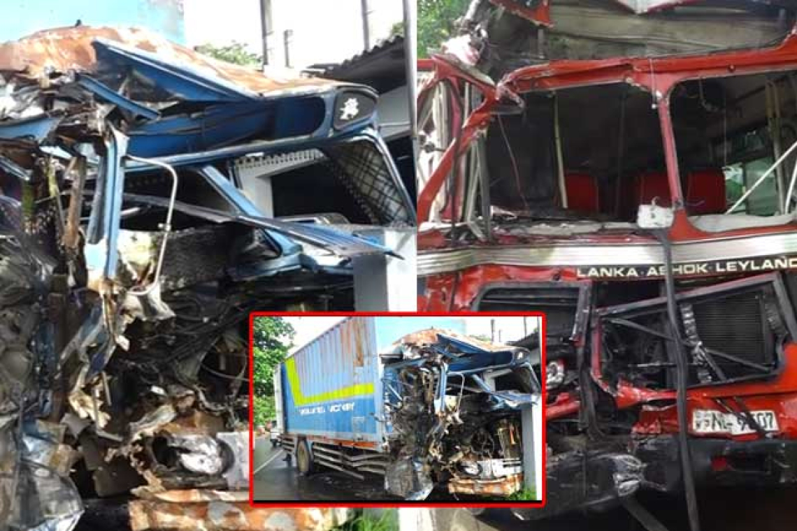 බිහිසුණු බස් – ලොරි අනතුරක්, 3ක් මරුට