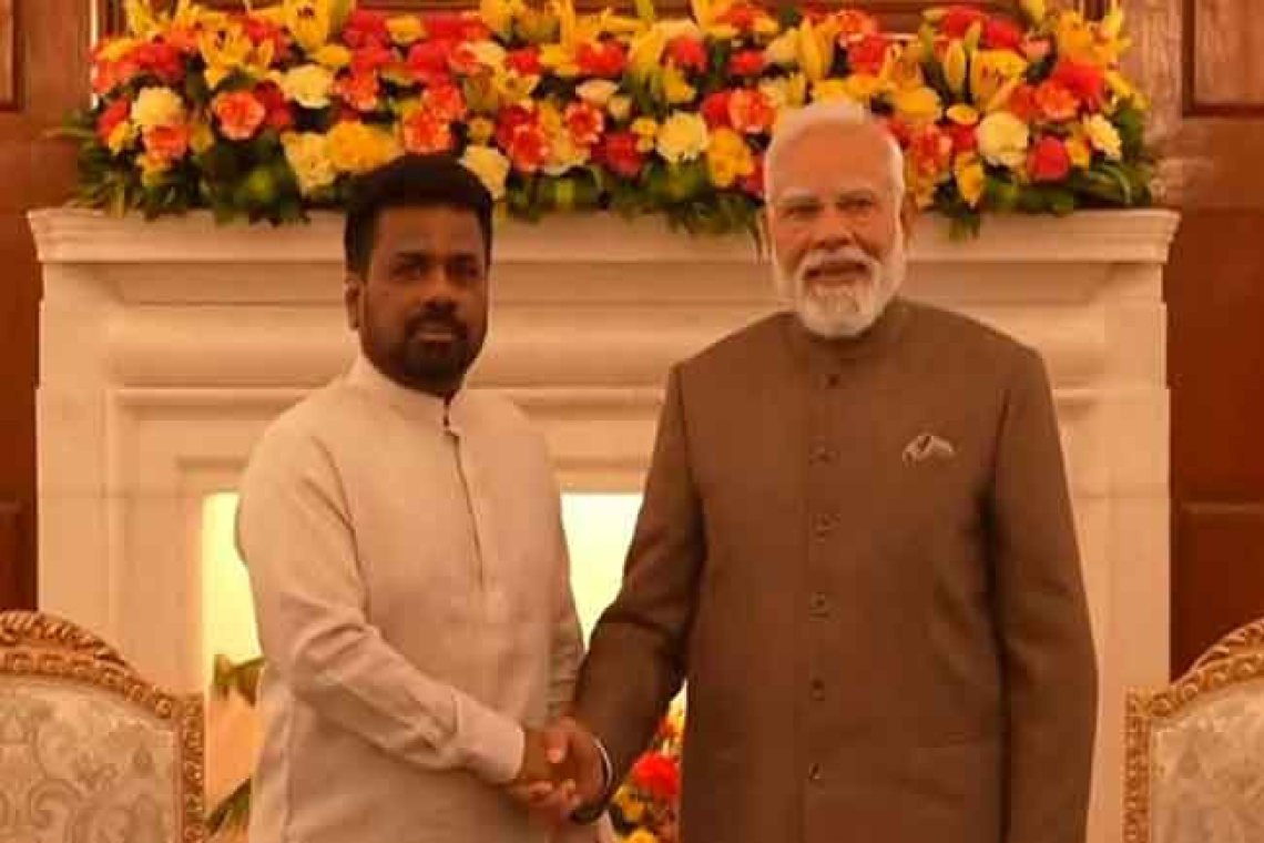 ජනපති අනුර දිසානායක සහ ඉන්දීය අගමැති  නරේන්ද්‍ර මෝදි අතර ද්විපාර්ශ්වික සාකච්ඡා