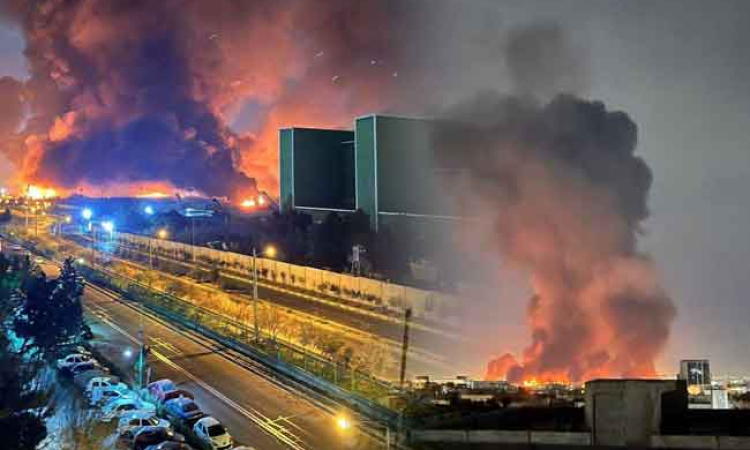 ඉරානයේ මෙහ්රාබාද් ජාත්‍යන්තර ගුවන්තොටුපොළේ විශාල පිපිරීමක්